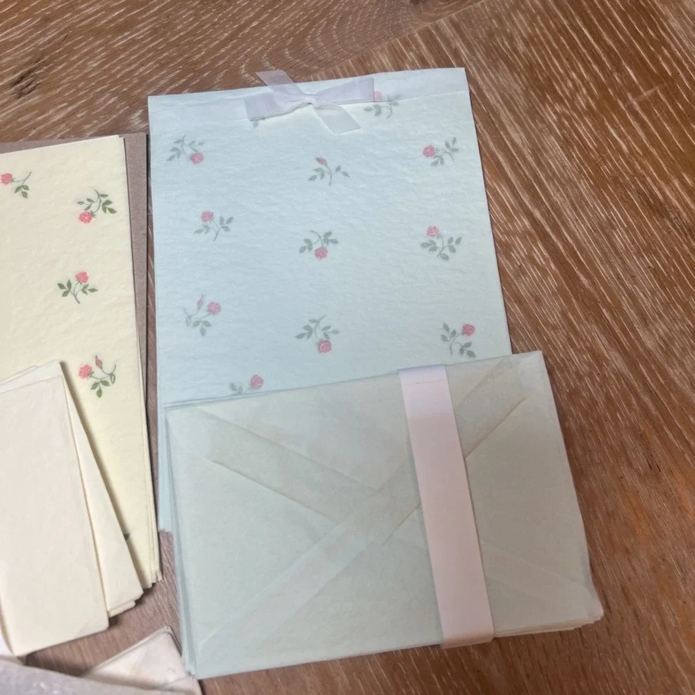 Vintage Love Letters Stationery Delicate Box Set Roses Paper